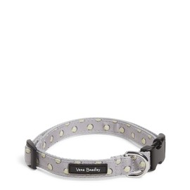 Vera Bradley Women's Recycled Lighten Up Water-repellent Adjustable Pet Collar, Tennis Ball Dots, Medium