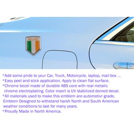 Ireland Decal Irish Flag Car Chrome Emblem Sticker