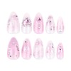 24 Pcs Handmade Press on Nails Short Almond Nail Tips,YEFIUO