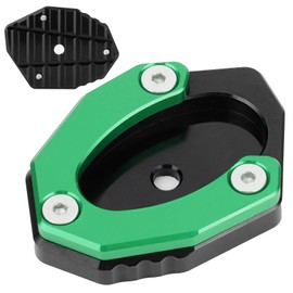 Aramox Moto Motorcycle Kickstand Pad, Motorcycle Kick Stand Plate Side Stand Extension Pad Aluminium Alloy KSP?106?Set Fit for Z650/Z900(Green)