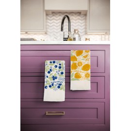 Karma, Fruit Basket Tea Towel - 100% Cotton Hand Towels for The Kitchen - Sweet Saying Home Decor - Strawberry