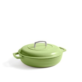 Martha by Martha Stewart 3.5 QT European Enameled Cast Iron Braiser w/Lid - Bay Leaf