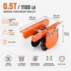 SucceBuy 0.5T/1T Manual Push Beam Trolley for Electric Hoists, Adjustable