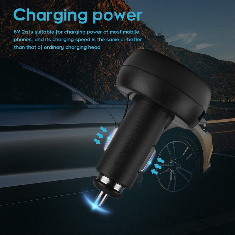 Car Voltmeter, 3 in 1 12V/24V Car USB Charger Thermometer
