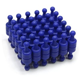 CMS Magnetics - (24-Pack Small NeoPin Blue) Strong Neodymium Magnetic Push Pin for Dry Erase Whiteboards, Bulletins, Calendars, Refrigerator, Office, Kitchen, School, Classroom