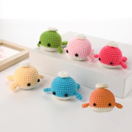 YUNGEYMX Crochet Kit for Beginners, Crochet Set for Starters Adults Kids with Step-by-Step Video, Beginners Crochet Kit with Enough Yarns, Hook, Accessories (Whale, Blue)