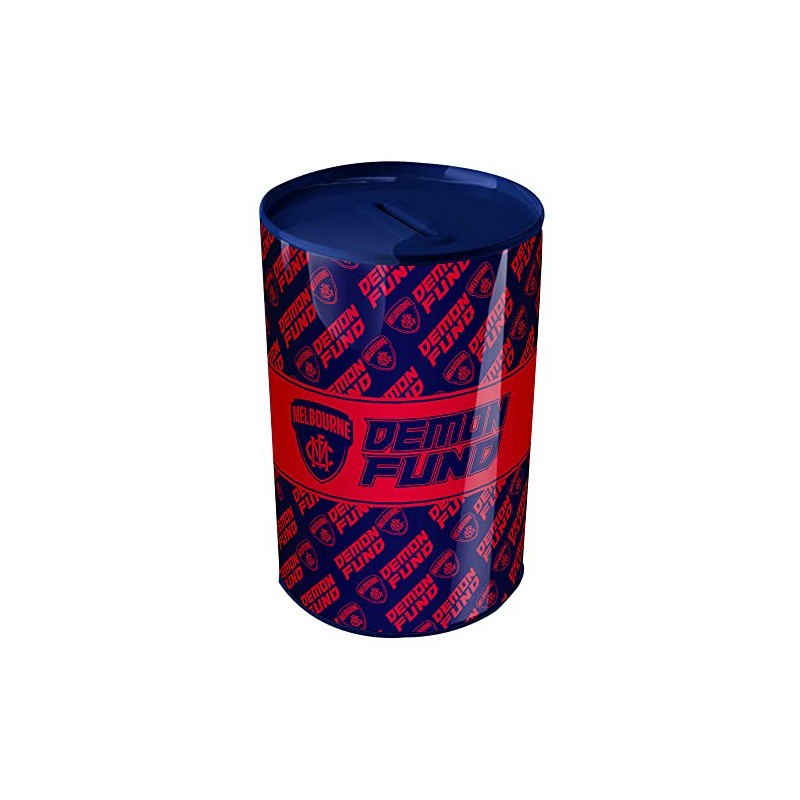 AFL Tin Money Box - Melbourne Demons - 21cm Tall