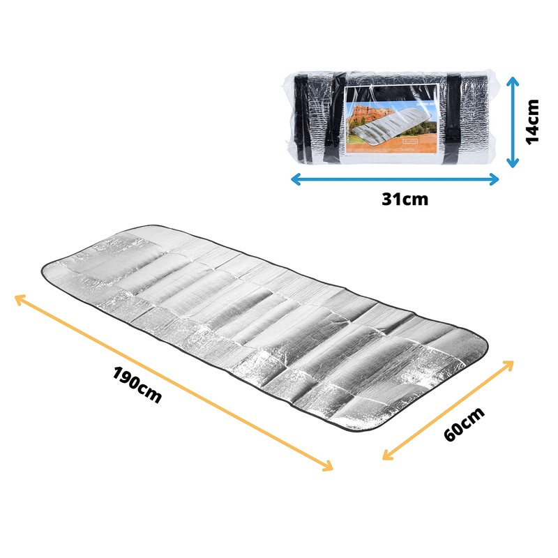 Camping Mat, Foldable Aluminium Foil Foam Blanket Sleeping Pad Picnic