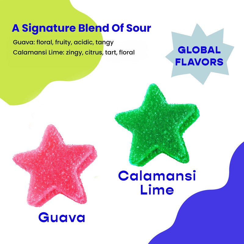 Better Sour Guava Calamnsi Lime Gummy Stars Candy - 10