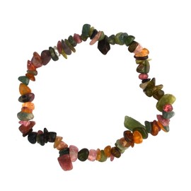 Tourmaline Colourful Splitter Bracelet Real Colourful Tourmaline Stones Gemstone Tumbled Stone Bracelet for Men and Women Coloured Tourmaline Best Protection and Healing Stones