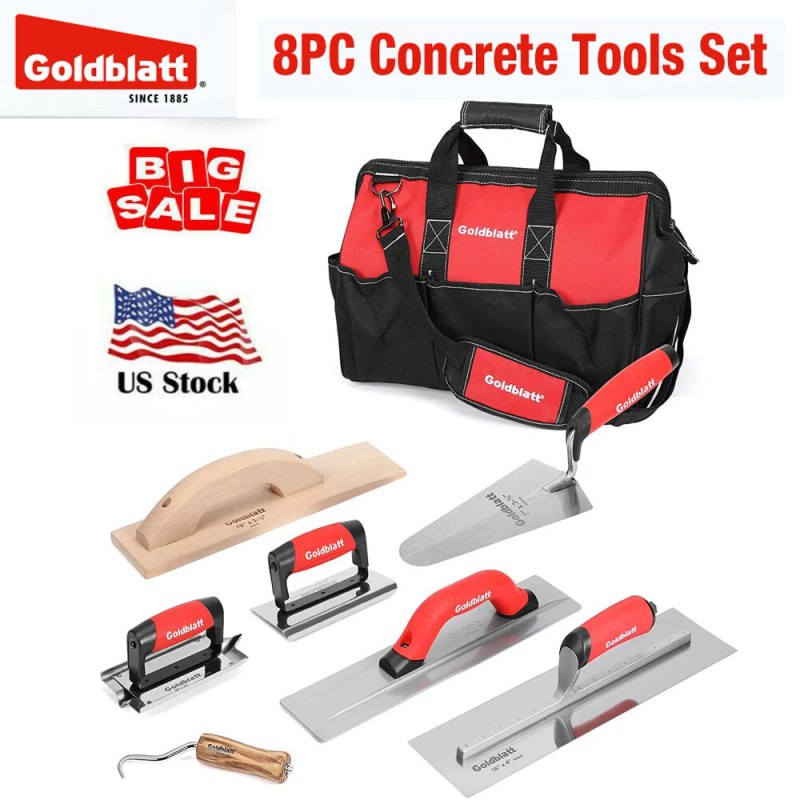 Goldblatt 8 Pieces Masonry Set Finishing Trowel 2 Pieces Razor