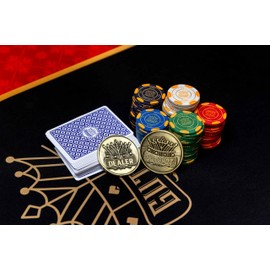 GUTSHOT Playing Cards, Waterproof Deck of Cards with Spill-Proof Design, Great for Party, Game,and Magic (2 Pack Red, Blue Cards + 2 Pack Dealer Buttons)