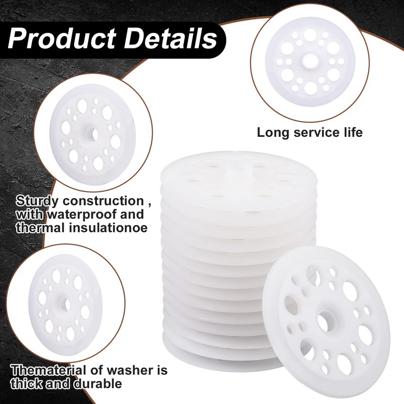 100pcs Plastic Flat Washers, 45mm Load Spreading Plastic Washers Polypropylene