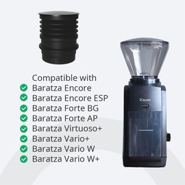 Silicone Coffee Grinder Hopper Bellow with Spray Bottle and Dosing Cup and spoon, Compatible with Baratza Encore, Virtuoso+, Forte Models (Aluminum)