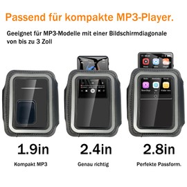 CCHKFEI Adjustable Sports Armband for MP3 Players, Suitable for 2.8 inches, 2.4 inches, 2 inches MP3 Players, Scratch-Resistant Material, Sweatproof and Breathable, Perfect for Your Training