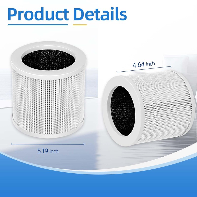2 Pack A1 Replacement Filter Compatible with VEWIOR Air Pu-rifier