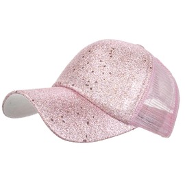 One Limitation CP293 Glitter, Mesh, Casual Cap, Hat, Outdoor, Fashionable, Women's, Men's,, Pink