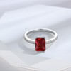 Gnteey Gemstone Rings 925 Sterling Silver 8x6 mm Emerald Cut