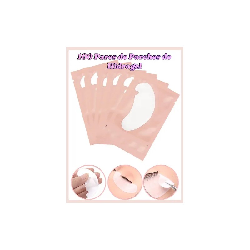 100 Pares Parches Empaque Hidrogel Para Ojos Pestañas Rosa