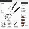Rotary Leather Hole Punch Pliers for Precision Crafting – Adjustable