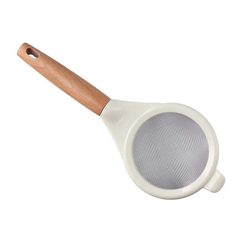 hobbyme Stainless Steel Fine Mesh Strainer Kitchen Flour Sieve Wood