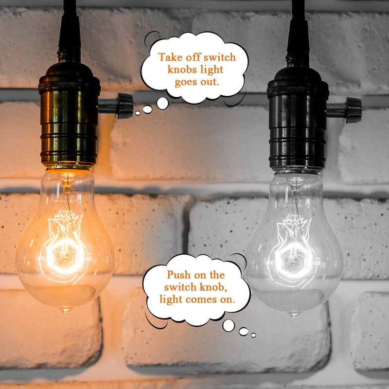 12 pcs Lamp Turn Switch Knobs, On/Off Replacement Light Lamp