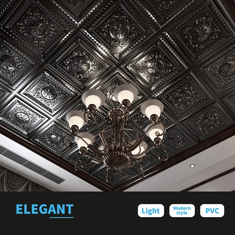 Art3d Drop Ceiling Tiles, Glue up Ceiling Tiles, 2'x2' Plastic