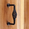 Black Wrought Iron Birdcage Drawer Handle Cabinet Pull 5" Set