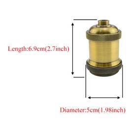 HAHIYO E26 E27 Lamp Socket Screw in Mount Light Bulb Holder Fixture Easy Wire Tighten Down Twist Aluminum Heat Resistant for Decor Table Electrical Circuit Assorted Total 2pieces Gold bronze