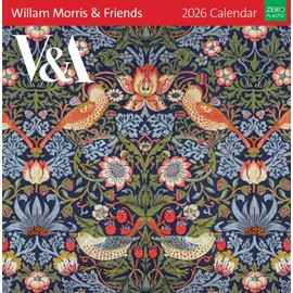 Museums & Galleries William Morris & Friends 2026 Calendar - V&A Month to View Wall Calendar UK - 2026 Wall Planner and Personal Organiser for Home and Family
