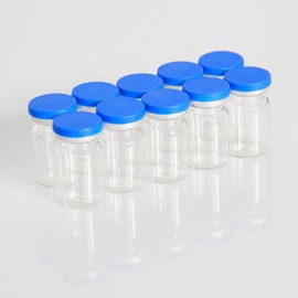 Vitorinca 5ml Sterile Glass Vials, 10 Packs-5ml Sterile Empty Vial with Self-Healing Injection Port and Flip Top Cap, Sterile Package, for use in sterile preparations and Laboratory Study