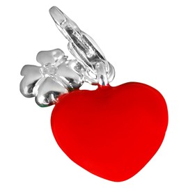 Thomas Sabo Damen-Anhänger Diamond Charm Club Herz mit einem echten Diamant rot emailliert 925 Sterling Silber DC0007-154-10