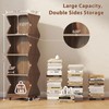 HSH Rotating Bookshelf Tower, 360°Revolving Bookcase with Wheels, Walnut