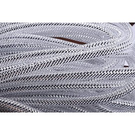 YYCRAFT Deco Mesh Tubing Flex with Metallic Foil 8mm x 25 Yards-Silver