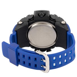 Arias ADWW18107RCSOL-02 Men's Wristwatch, Radio Solar, Digital Dash, Waterproof, Multi-functional, Backlight, Inverted LCD, Urethane Strap, Blue, blue, Wristwatch, digital, radio wave solar, stylish