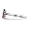 Solid 925 Sterling Silver Stackable Cr Ruby and Cr Sapphire
