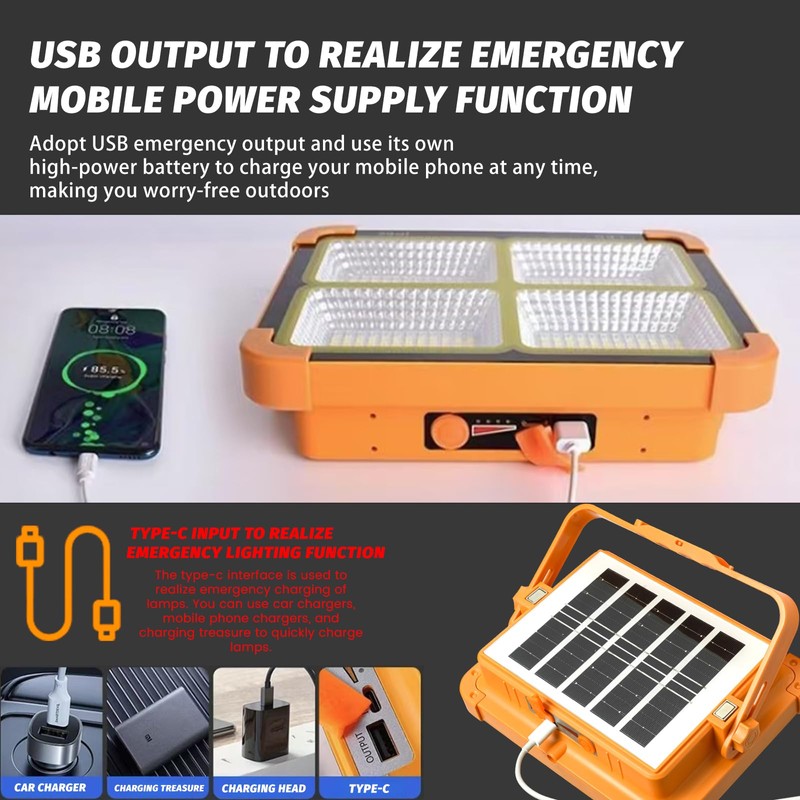 100w Solar Panel LED Flood Light Portable Outdoor LED Reflector