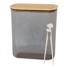 Nishiki Kasei Storage Container, Tea Bag Case, Snoopy Gray, Includes Tongs, Approx. 6.8 x 3.7 x 7.7 inches (17.4 x 9.5 x 19.5 cm), 2.2 L; Made in Japan