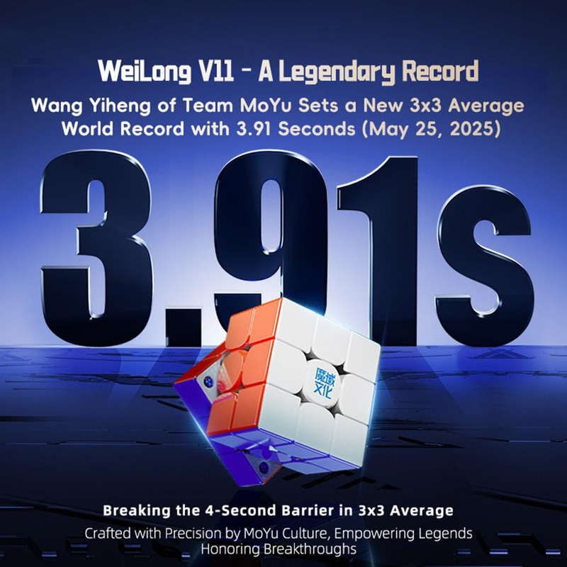 XMDCuber Moyu Weilong WR M V11 Magnetic Speed Cube 3x3,