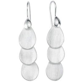 Vinani 2OHU Earrings Matte Shiny 925 Sterling Silver Earrings, Sterling Silver