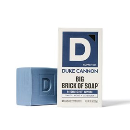 Duke Cannon Supply Co. Duke Cannon Midnight Swim Big Brick of Soap C Sandalwood + Lavender Scent, 10 oz. C Large Triple-Milled Bar Soap for Men, Long-Lasting, Moisturizing with Natural Oils, Supports U.S. Veterans
