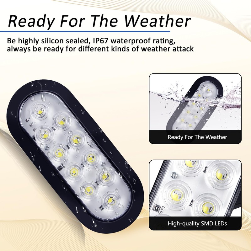 Avenemark 2 pcs 6 Inch Rubber Grommets White Light Sets