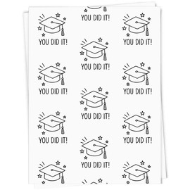 A1 'You did it! Graduation Cap' Gift Wrap/Wrapping Paper Sheet (GI00109559)