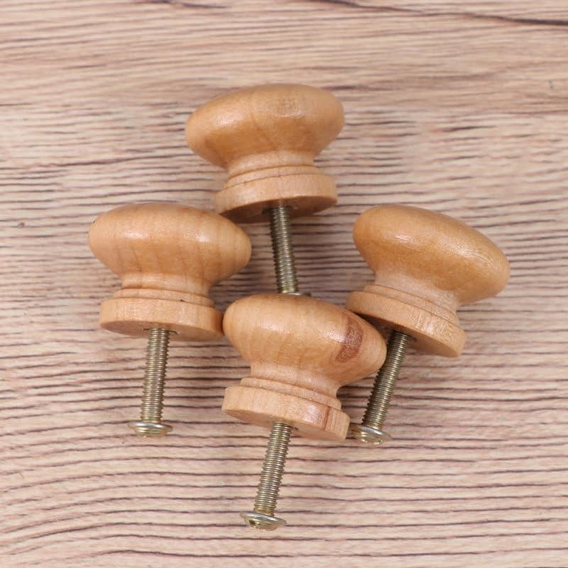 Wooden Knobs Cabinet Furniture Drawer Knobs Pulls Handles with Screw