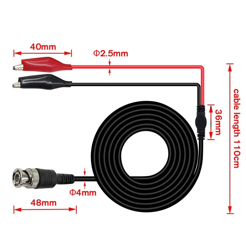 Amadget BNC Q9 to Double Alligator Clip Test Cable Probe