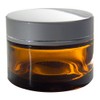 Amber Glass Heavy Thick Wall Balm Jars with Silver Matte