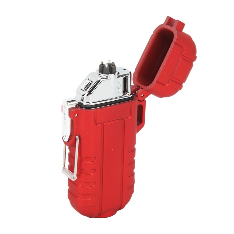 Outdoor Double Arc Electric Lighter Portable Waterproof Flashlight Lighter Charging
