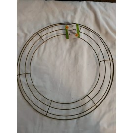 Floral Garden 14 IN ROUND GOLD COLOR METEAL WREATH RING