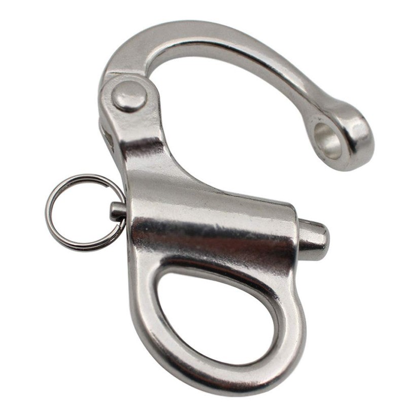 POFET 52mm-316 Stainless Steel Fixed Snap Shackle Spring Shackles, Hand