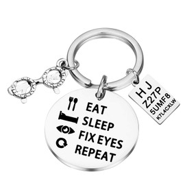 Eat Sleep Fix Eyes Repeat Optician Keyring Optician Gift M Stainless Steel